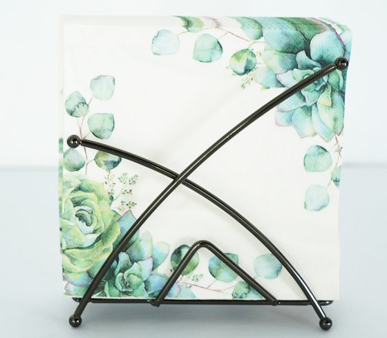 Multi-style ironwork hollow napkins holder set 