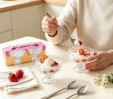 Couple-style thickened borosilicate glass ice cream cup set (2)